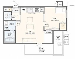 名古屋市天白区境根町アパート 1LDKの間取図画像