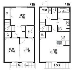 メゾリエ桜 2LDKの間取図画像
