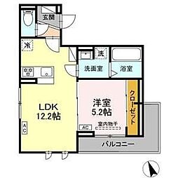 名古屋市千種区松竹町2丁目アパート 1LDKの間取図画像