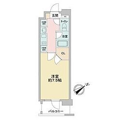 ベルファース川原通 1Kの間取図画像