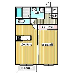 スプリングコート香久山 1LDKの間取図画像