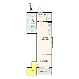名古屋市天白区八事山アパート 1LDKの間取図画像