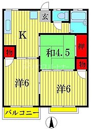 コーポT 3DKの間取図画像