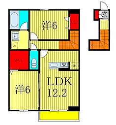Orto Sole(オルト ソレ) 2LDKの間取図画像