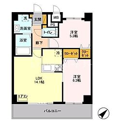 グラン・シャリオS 2LDKの間取図画像