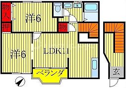 アンバローズ 2LDKの間取図画像