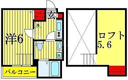 パークレジデンス北柏 1Kの間取図画像