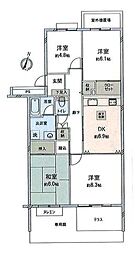 江戸川台フラットA 4DKの間取図画像