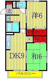 ハイム寿々 2DKの間取図画像