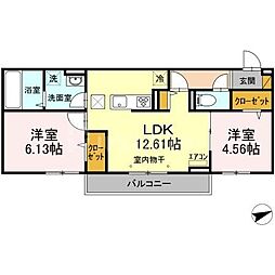 メゾンエール 2LDKの間取図画像