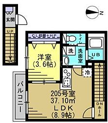 レジデンスさくら 1LDKの間取図画像
