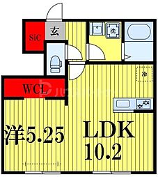 セナリオフォルム柏たなかII 1LDKの間取図画像