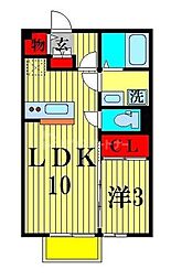 クロスクローバー3 1LDKの間取図画像