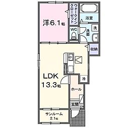 Warry`s 1LDKの間取図画像