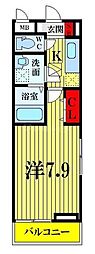 ソフィアフルール2 1Kの間取図画像