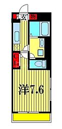 カーサファミリア 1Kの間取図画像