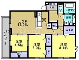 セレーノ・フォレ 3LDKの間取図画像