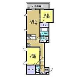 ルーチェ・フォレ 2LDKの間取図画像