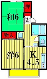パレーシャル南柏2 2Kの間取図画像