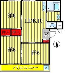 第三関東マンション 3LDKの間取図画像