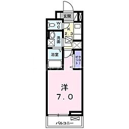 ブリーズ・セイバリー 1Kの間取図画像