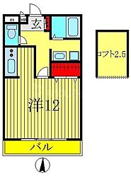 セレニティーホームズC ワンルームの間取図画像