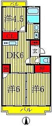 第一パールメゾン染谷 3DKの間取図画像