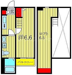 TRISTINA柏 1Kの間取図画像