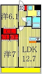 アリエッタ・ボスカート 2LDKの間取図画像