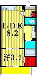 HD南柏 1LDKの間取図画像