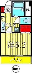 G・Mウエストハイツ 1Kの間取図画像