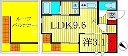 グランティック柏 1LDKの間取図画像