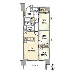 ヴェレーナおおたかの森エアリーフォート 3LDKの間取図画像