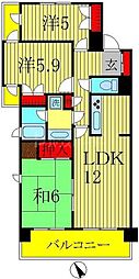 パーク・ノヴァ柏 3LDKの間取図画像