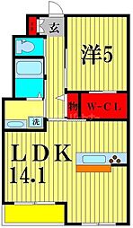 SerenaGarden 1LDKの間取図画像