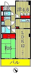 パーク・ノヴァ柏 2LDKの間取図画像