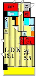 VESTA 1LDKの間取図画像