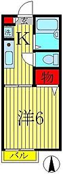 OLIVE・LEAVES 1Kの間取図画像