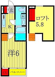 エスペランサAK豊四季 1Kの間取図画像