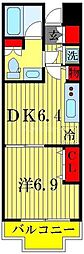 ウインベルデュエット我孫子 1DKの間取図画像