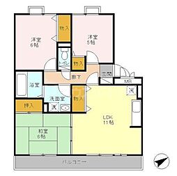 ボナール南流山 3LDKの間取図画像