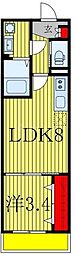 シティハウス豊四季 1LDKの間取図画像