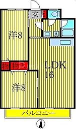 ブルーヒルズA 2LDKの間取図画像