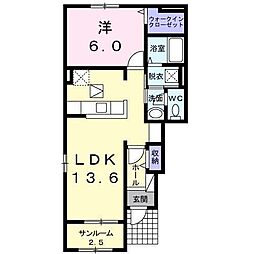 プログレスA 1LDKの間取図画像