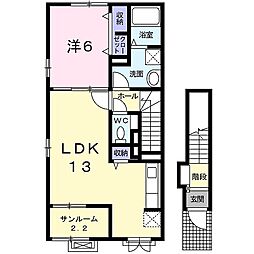 ラルーチェ 1LDKの間取図画像