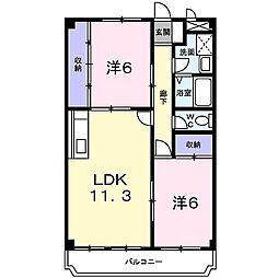 コージコート 2LDKの間取図画像