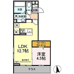 GRAND D-ROOM大手 1LDKの間取図画像