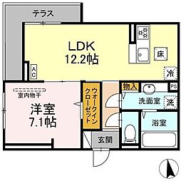 GRAND D-ROOM大手 1LDKの間取図画像