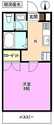 芙蓉ハイツ 1Kの間取図画像