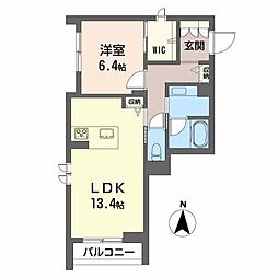 シャーメゾン開智 1LDKの間取図画像